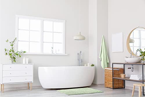Emma Barclay Noodle Soft Touch Non-Slip Bathroom Rug in Sage Green - Bath Mat 45x75cm, 45 x 75 cm (Rectangular) - Image 2