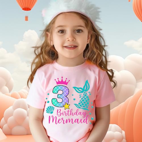 Image of Toddler Girls 3rd Birthday Shirts for Girls 3 Years Old Outfit for Party Tshirt