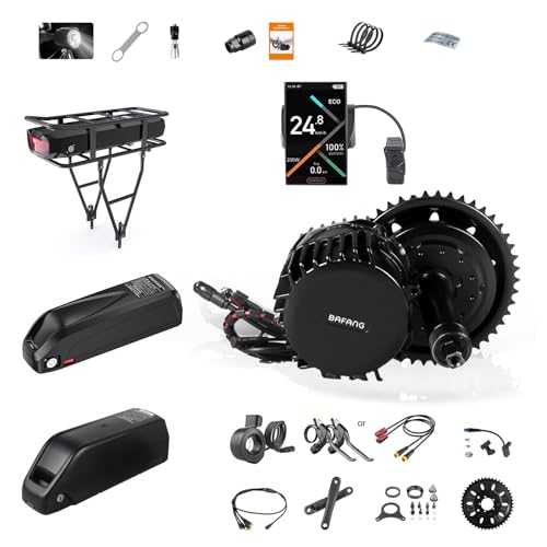 BAFANG Motor Central 48V 52V 1OOOW BBS HD   Kit de Motor Central BBS HD con Batería (Opcional) y Pantalla LCD para Bielas de 68 73 100 120mm, Kit de Conversión Eléctrica 8fun BBS03 G320