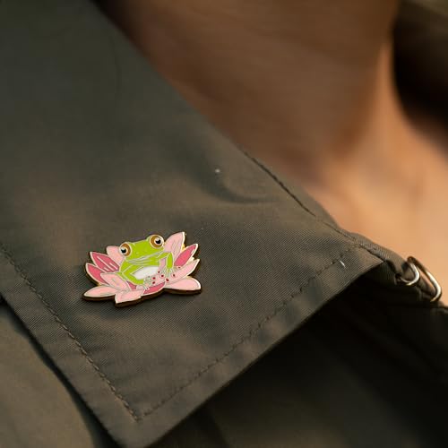 Image of Cute Frog Enamel Pin - Kawaii Handcrafted Lapel Pin, Minimalist Frog Design, Adorable Nature-Inspired Accessory, Quirky Frog-Themed Gift for Collectors and Frog Lovers