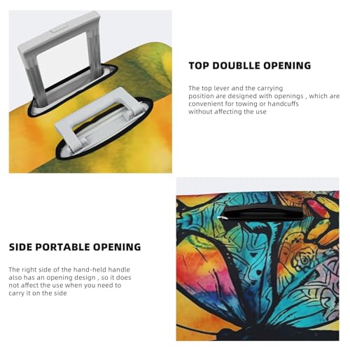 Butterfly Tie Dye Luggage Covers for Suitcase Washable Suitcase Cover Fashion Stretch Suitcase Protector Cover Anti-Scratch Baggage Covers Fit 18-32 Inch Luggage X-Large4