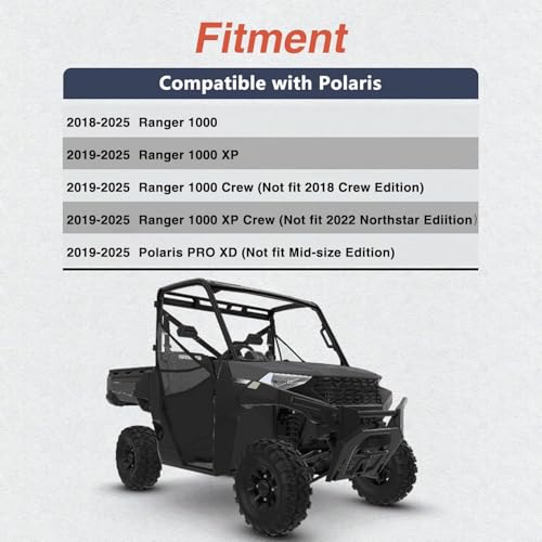 Image of Upgrade Stainless Steel Cast Gear Shift Shifter Lever Compatible with Polaris Ranger 1000 2018-2025 Polaris Pro XD 2019-2025 Replace # 5634266-458 5633821-458 5639439-458 (Matte Black)
