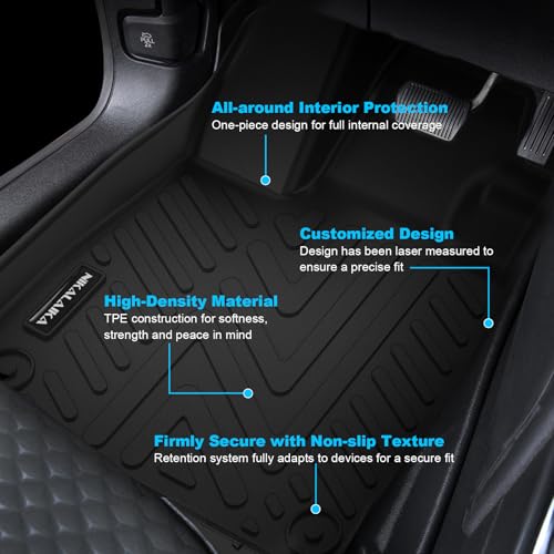 Floor Mats & Cargo Liner for 2023 2024 2025 2026 Honda Accord (Include Hybrid) All Weather Protection TPE Rubber Full Set Automotive Floor Liners for Accord Accessories, Odorless Anti-Slip, Black by NIKALAIKA - Image 3