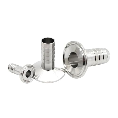 AARTERZZA SS304/SS316L Clamp Hose Barb Hose Adaptor Brewery Fittings Tri Clover Hose Coupling Fittings 6mm-51mm Homebrew SS Pipe Fitting(Ferrule 64mm,OD32MM_SS316L)