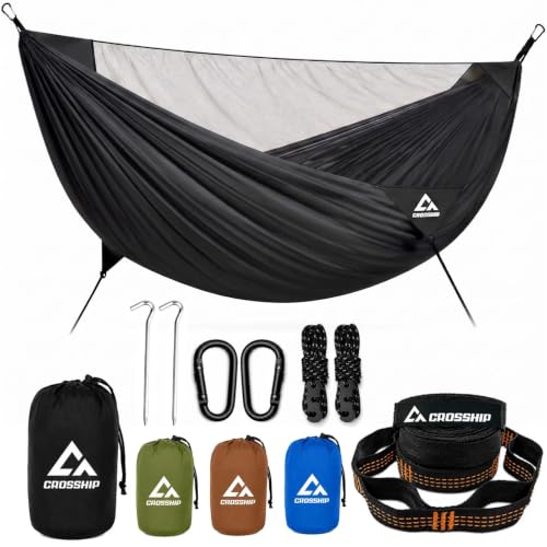 Image of Camping Hammock with Mosquito Net - 500lbs Portable Hammock