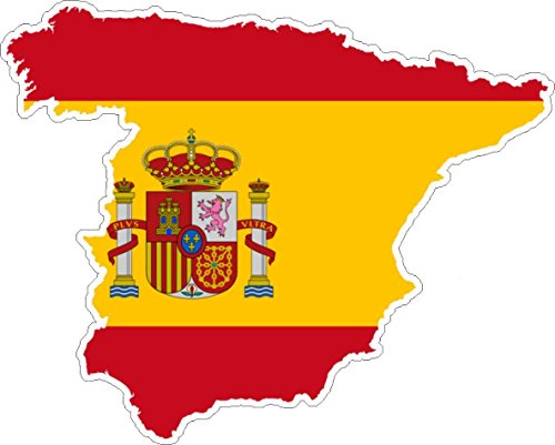 Akachafactory Autocollant Sticker adhesif Voiture Vinyle Drapeau Carte Espagne