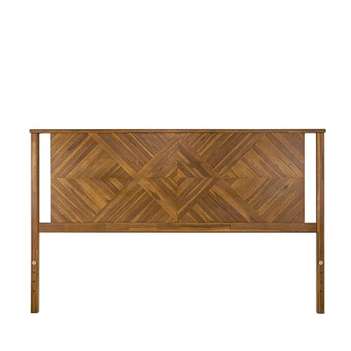 Image of Bme Ethan King Wood Headboard Only - Rustic & Scandinavian Style Without Bed Frame - Acacia Wood - Easy Assembly - Rustic Brown