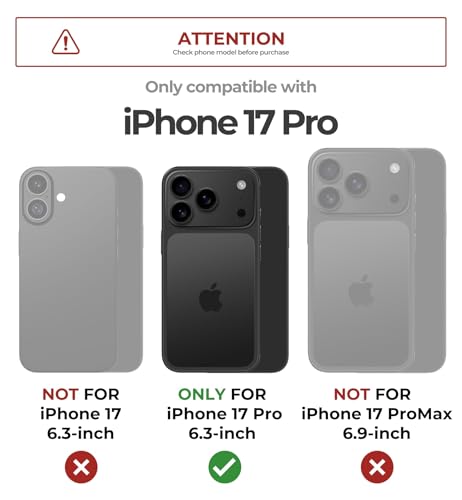 Image of Dexnor for iPhone 17 Pro Case with Privacy Screen Protector, [2 Front Frame & Built-in Flip Camera Cover & Kickstand], Compatible Wireless Charging, Heavy-Duty Rugged Shockproof Case, 6.3 inch Black
