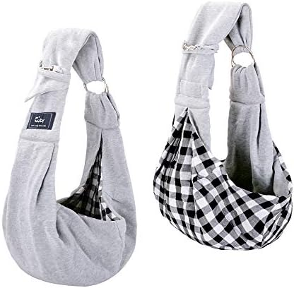 CUBY Reversible Pet Sling Carrier Hands-free Sling Pet Dog Cat Carrier Bag Soft Comfortable Puppy Kitty Double-sided Pouch Shoulder Carry Tote Handbag