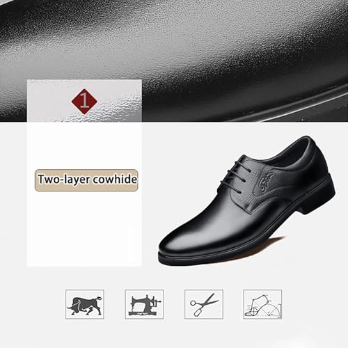 Men's Autumn/Winter Plush-Lined Leather Dress Shoes, Classic British Style Pointed Toe Lace-Up Ideal for Business Occasions, Perfect for Gentlemen2