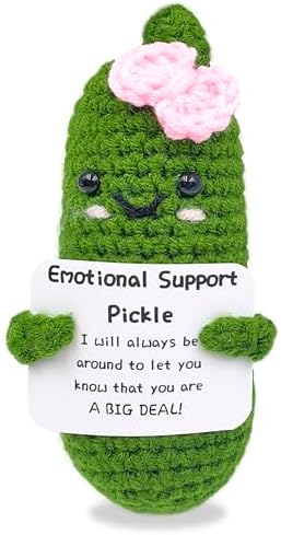 Emotional Encouraging Pickle,Funny Pickle with Support Card,Cute ...