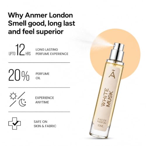 Image of London White Musk Unisex Eau De Parfum 15ml | Floral Musk & Amber Fragrance | 12 Hour Long Lasting | Perfume Gift for Men & Women