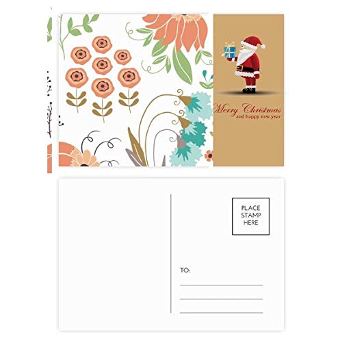 Cartes postales de Père Noël orange et vert lot de 20 pièces pour correspondances festives