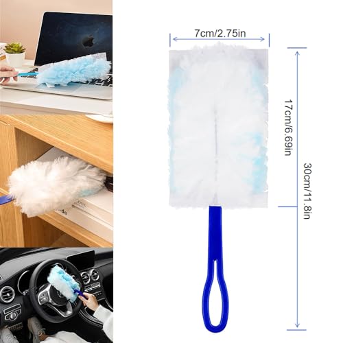Image of 30 Counts Disposable Duster Refills Bulk Heavy Duty Duster Refills Blue Replacement Heads,Unscented