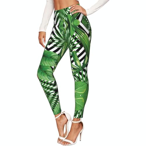 Leggings de compresión cómodos y suaves con estampado de hojas para gimnasio