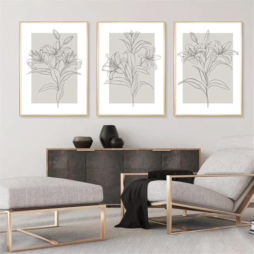 Décoration intérieure moderne pour le salon avec affiches murales abstraites 3PCS
