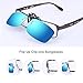 Besgoods Polarized Clip On Sunglasses, Mirror Flip Up Metal Clip Over Prescription Glasses, Unisex Outdoor Driving Sports