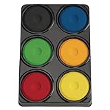 Colorations 6TCA 6 Color Tempera Paint Cakes in Tray, Black,Blue,Green,Orange, 1 Count (Pack of 1)