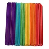 HEALSOPTHY 100 piezas Palitos de Madera para Manualidades Coloridos Unidades Palitos Anchos para Helados Varillas Resistentes para Bricolaje y Proyectos Creativos para Adultos