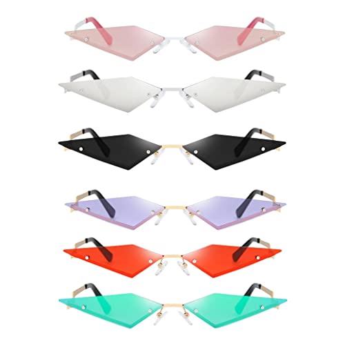 Image of Womens Fashion Slim Cat Eye Style Sunglasses Rimless Sun Glasses Gold+Black