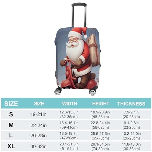 Travel Luggage Cover Elastic Suitcase Cover S Santa Claus on Scooter Suitcase Covers Suitcase Protector for Travel Washable Anti-scratch Suitcase Covers Luggages Decorative2