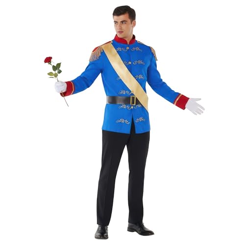 Morph Disfraz Príncipe Azul Adulto Hombre, Príncipe Encantado, Disfraces para Carnaval y Halloween, L