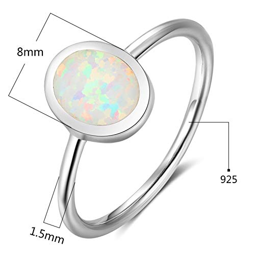 Fire Opal Sterling Silver Plain Wedding Engagement Ring3