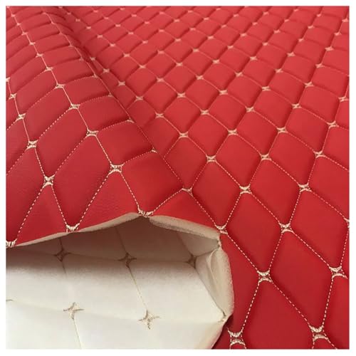 Faux cuir PU rouge 1.6x5m pour personnaliser votre décoration et vos DIY créatifs