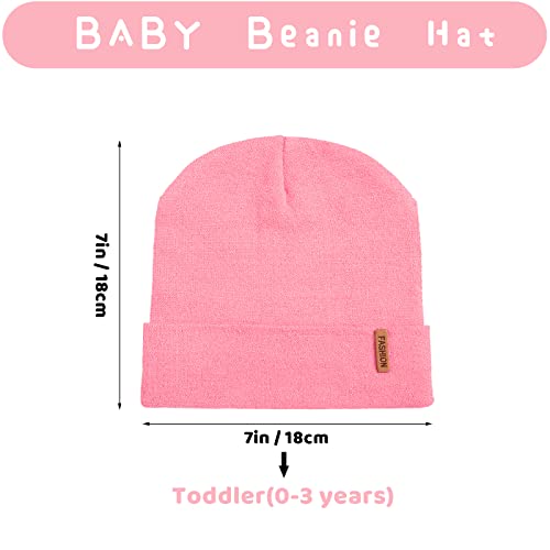 Satinior 4 Pieces Baby Beanies Toddler Beanie Hat For Boys Girls Winter Spring Infant Cozy Hat 3-24 Months (Bright Colors), Medium #TOP2