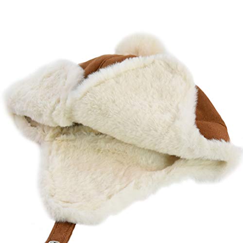 Kakaforsa Baby Boy Winter Hat Warm Fleece Cap With Cute Pompon For Toddler Newborns Boys Girls 6 Months - 2 Years Old Brown #TOP2