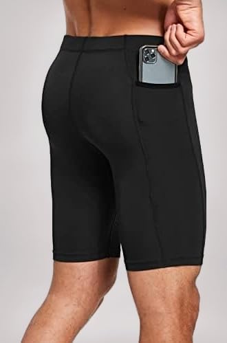 Gym Compression Men's Skin Tight Shorts with Mobile Pocket for Gym, Running, Cycling, Swimming, Cricket, Yoga, Football & Many More Sports