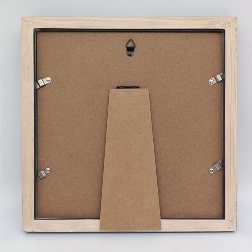 Image of 9x9 Picture Frames Blue with Mat 7x7 Opening Solid Wood Frame, Plastic Panel (Film Needs to be Removed) Table or Wall.Front Window Opening 8.6x8.6 inch.