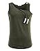 Deyeek Post Surgery Tank Tops Shoulder Surgery Recovery Shirts for Men Clothes After Rotator Cuff Adaptive Surgical Shirt Green