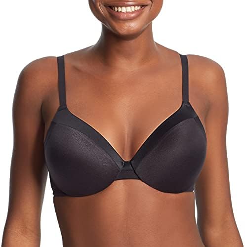 Maidenform Women's Comfort Devotion Bra, Full Coverage Underwire Bra, Cushionwire T-Shirt Bra, Black, 36C