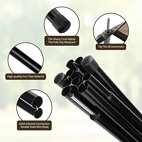 Bessport Camping Tarp, 16×9.8Ft Tarp With 2 Poles, Lightweight Car Awning Sunshade, Portable Multifunctional Backpacking Tarp, Pu 3000Mm Waterproof Rain Fly Hammock Tarp For Outdoor,Traveling, Hilking #TOP3