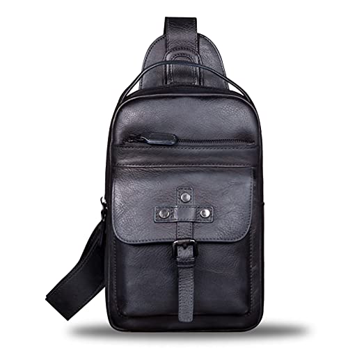 IVTG Genuine Leather Sling Bag Chest Shoulder Fanny Bag Hiking Backpack Vintage Handmade Crossbody Daypack2