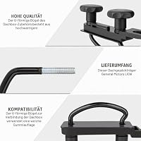 4er-Pack U-Bügel-Klemmen für Dachboxen, verbessertes Dachbox-Montageset für Autos und Vans, 85 mm Innenbreite, Metall-U-Bügel mit 8 Kontermuttern und 2 Gurten – Ansicht 2