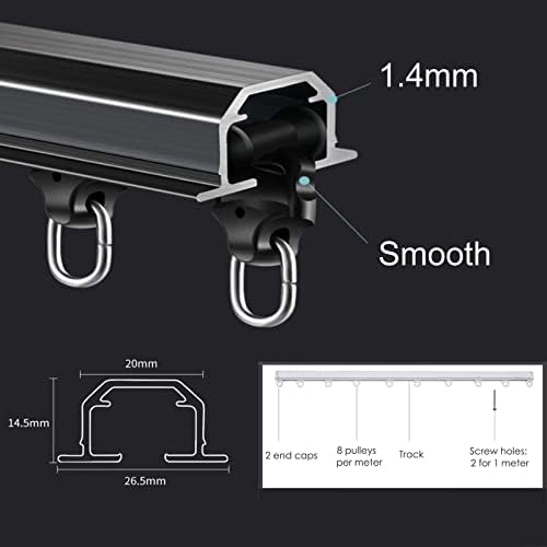 Invisible Recessed Curtain Track Set, Ceiling-Mounted Rail for Bay, Living Room & Bedroom, 6m/19.7ft, White - Sleek Design for Seamless Elegance