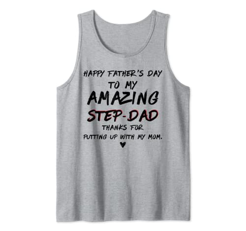 Día de padres feliz a mi asombroso padrastro divertido día de padres Camiseta sin Mangas