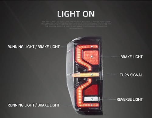Feu arrière pour Ford Ranger ensemble complet à LED haute intensité - 2