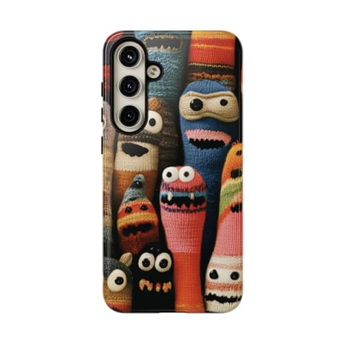 Coque Samsung S24 Plus multicolore look monstres tricotés