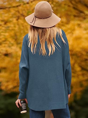 Image of ANRABESS Womens Casual Fall Sweater Turtleneck High Neck Batwing Sleeve Oversized Sweater Dress