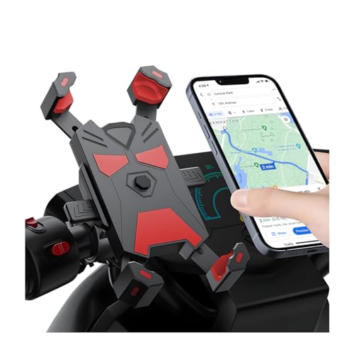 JNNJ Support De Téléphone pour Moto, Universel Porte Vélo du Guidon avec 360° Rotation, Porte Téléphone Moto, Scooter, Guidon Et Rétroviseur, Accessoire Moto Smartphone Autres Appareils(Rouge)