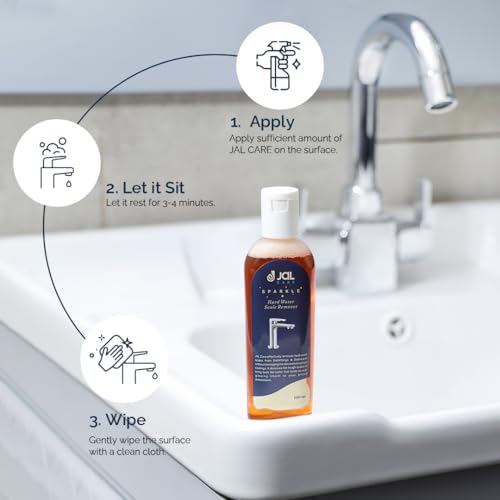 Image of JAL CARE Faucet Cleaner Liquid | Hard Water Scale Remover | Limescale Remover | For Shower, Taps, SS Fittings Cleaner | Cleansing Liquid | Cleans Taps, Showers, Faucets| 100 ML