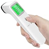 【Tres colores recuerdan】 Hecho con pantalla LCD, puede leer claramente incluso en la oscuridad total durante 12 segundos, la retroiluminación verde significa señal acústica normal y larga; Luz naranja, lo que significa que puede tener fiebre leve (3 pitidos cortos y destellos de la pantalla LCD); La luz roja emitirá 5 pitidos cortos para advertirle que puede tener fiebre alta.