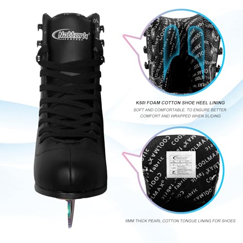 Nattork Color Plated Figure Skates for Man and Woman Excellence Stainless Steel Blades Ice Figure Skating with Enhanced Support Strength Performance and Ultimate Comfort - Thumbnail 5