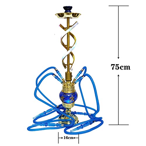 GaoYunQin 4 Schlauch Shisha-Pfeife 22"Shisha Aluminiumlegierung Raucher-Party-Set mit Vier Schläuchen Glaswasservase für Familien Ausländische Hotels Bars Clubs Hotels (Color : Blue) – Bild 3