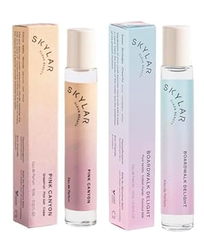 Skylar Pink Canyon and Boardwalk Delight Eau de Perfume Layering 2 Pack- Hypoallergenic & Clean Perfume for Women & Men, Vegan & Safe for Sensitive Skin- 10mL /0.33 Fl oz