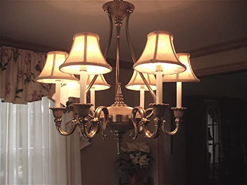 Small Lamp Shade White Chandelier Lamp Shades Set Of 6 Mini Clip On Shade For Table Lamp,Wall Sconce,Window Candle Lamp And Candelabra Light | White Linen Shade With Faux Silk Lining 3" X 6"X 5" #TOP2