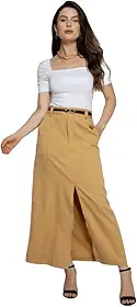 Saia Social Feminina em Alfaiataria com Fenda Frontal – Cintura Alta, Elegante e Sofisticada para Escritório, Eventos e Dia a Dia | REF: SAI-009